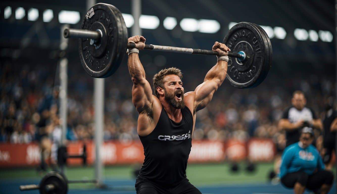 Athletes compete in various intense challenges at the CrossFit Games, showcasing strength and determination