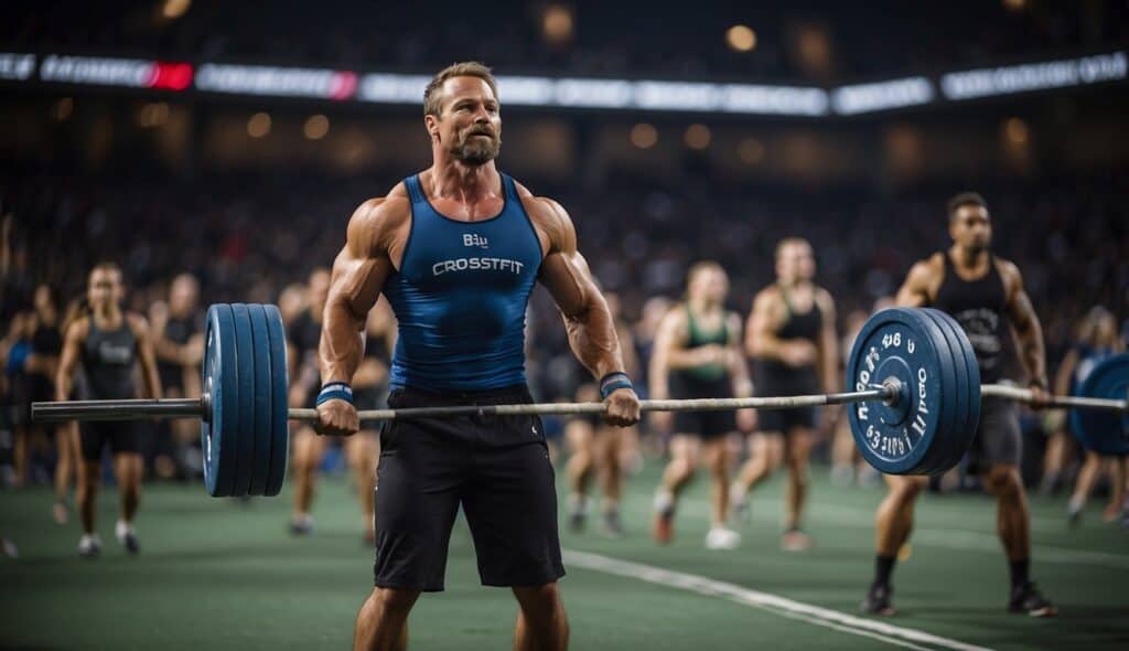 Athletes compete in intense CrossFit games, showcasing strength and agility. The history of CrossFit's professionalization is evident in the high level of competition